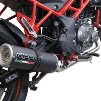 GPR pot echappement compatible avec  Benelli Bn 125 2018-2020, M3 Black Titanium, Homologué et légal, système d'échappement complet avec catalyseur et db killer amovible 