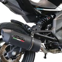 GPR pot echappement compatible avec  Cf Moto 650 Mt 2019-2020, Furore Evo4 Nero, Échappement légal, homologué,silencieux avec catalyseur, db killer amovible et tuyau de liaison spécifique 