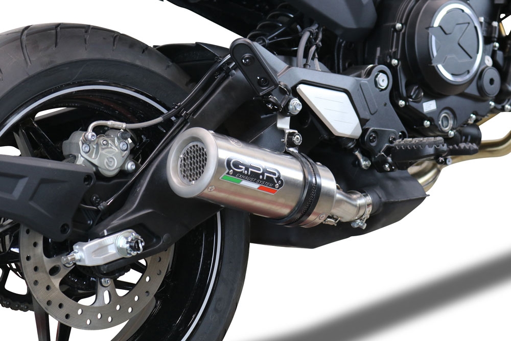 GPR pot echappement compatible avec  Cf Moto 700 CL-X Heritage  2022-2024, M3 Inox , Échappement légal, homologué,silencieux avec db killer amovible et tuyau de liaison spécifique 