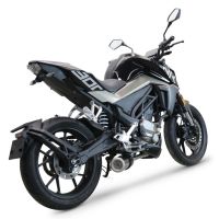 GPR pot echappement compatible avec  Cf Moto 300 NK 2022-2024, M3 Poppy , Homologué et légal, système d'échappement complet avec catalyseur et db killer amovible 