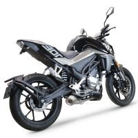 GPR pot echappement compatible avec  Cf Moto 300 NK 2022-2024, Powercone Evo, Homologué et légal, système d'échappement complet avec catalyseur et db killer amovible 