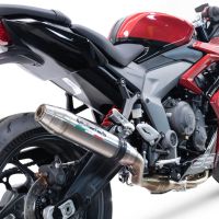 GPR pot echappement compatible avec  Triumph Daytona 660 2023-2025, Deeptone Inox, Pot d'échappement complet racing, compris de collecteur et db killer amovible, sans homologation 