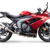 GPR pot echappement compatible avec  Triumph Daytona 660 2023-2025, GP Evo4 Titanium, Homologué et légal, système d'échappement complet avec catalyseur et db killer amovible 