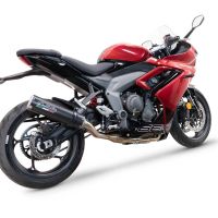 GPR pot echappement compatible avec  Triumph Daytona 660 2023-2025, M3 Black Titanium, Homologué et légal, système d'échappement complet avec catalyseur et db killer amovible 