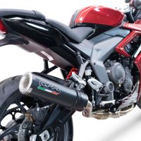 GPR pot echappement compatible avec  Triumph Daytona 660 2023-2025, M3 Black Titanium, Homologué et légal, système d'échappement complet avec catalyseur et db killer amovible 