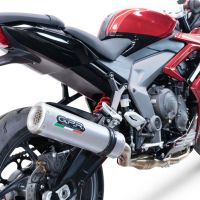 GPR pot echappement compatible avec  Triumph Daytona 660 2023-2025, M3 Inox , Homologué et légal, système d'échappement complet avec catalyseur et db killer amovible 