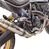 GPR pot echappement compatible avec  Ducati Scrambler 800 Urban Motard 2021-2023, Deeptone Inox, Échappement légal, homologué,silencieux avec catalyseur, db killer amovible et tuyau de liaison spécifique 