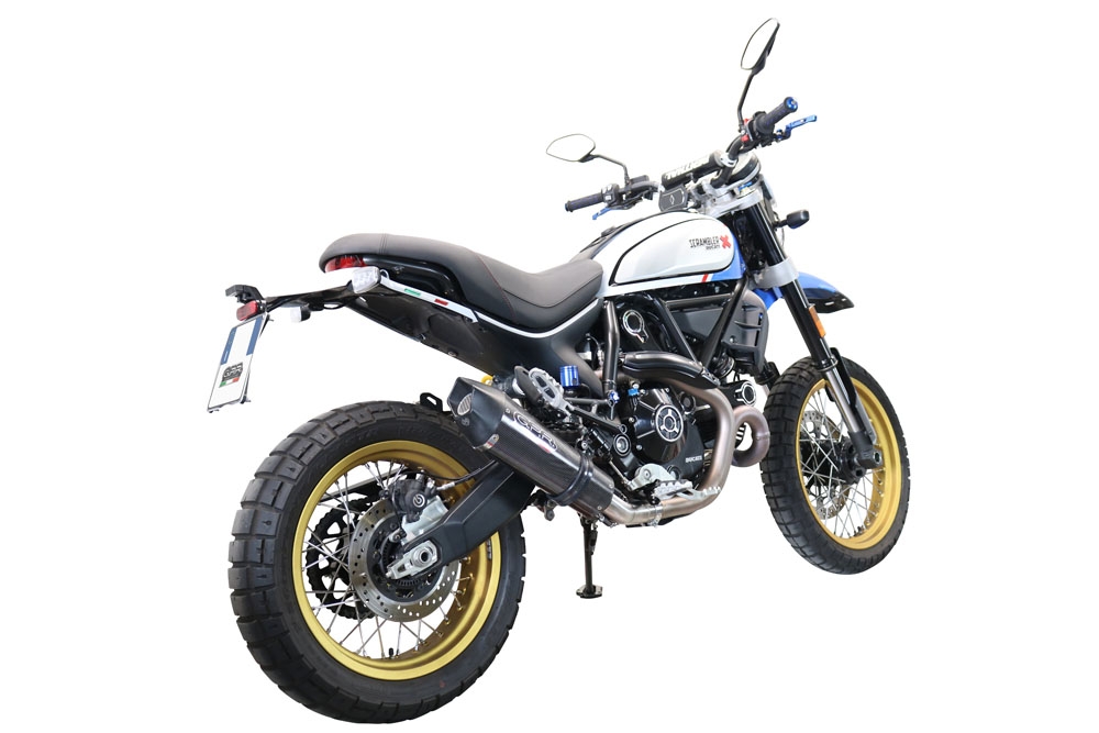 GPR pot echappement compatible avec  Ducati Scrambler 800 Nightshift -Urban Motard 2021-2022, GP Evo4 Poppy, Échappement légal, homologué,silencieux avec catalyseur, db killer amovible et tuyau de liaison spécifique 