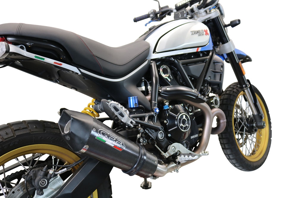 GPR pot echappement compatible avec  Ducati Scrambler 800 Nightshift -Urban Motard 2021-2022, GP Evo4 Poppy, Échappement légal, homologué,silencieux avec catalyseur, db killer amovible et tuyau de liaison spécifique 