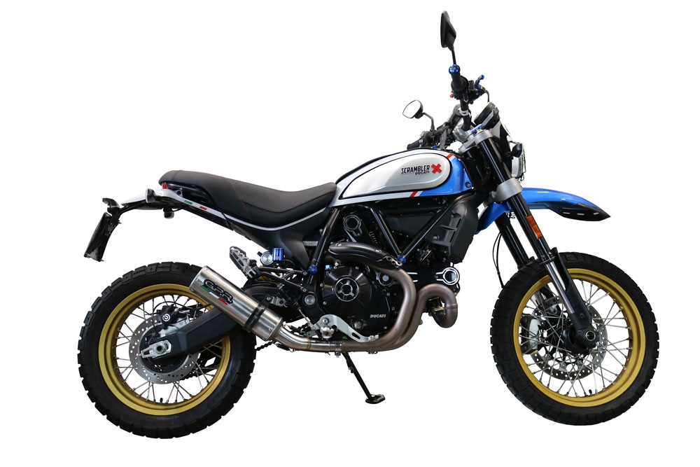 GPR pot echappement compatible avec  Ducati Scrambler 800 Desert Sled -DS Fasthouse 2021-2024, M3 Inox , Échappement légal, homologué,silencieux avec catalyseur, db killer amovible et tuyau de liaison spécifique 