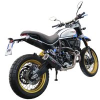 GPR pot echappement compatible avec  Ducati Scrambler 800 Desert Sled -DS Fasthouse 2021-2024, M3 Black Titanium, Échappement légal, homologué,silencieux avec catalyseur, db killer amovible et tuyau de liaison spécifique 