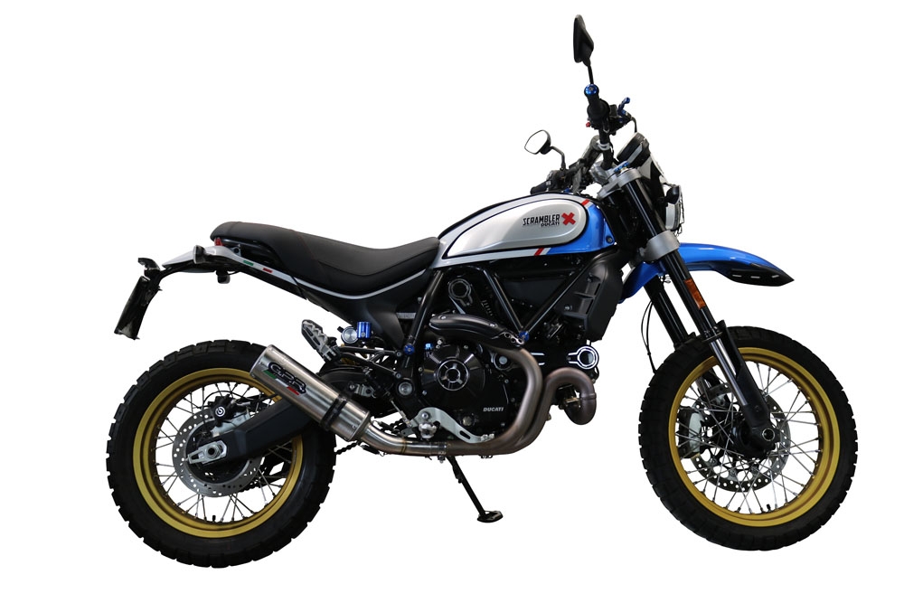 GPR pot echappement compatible avec  Ducati Scrambler 800 Urban Motard 2021-2023, M3 Titanium Natural, Échappement légal, homologué,silencieux avec catalyseur, db killer amovible et tuyau de liaison spécifique 