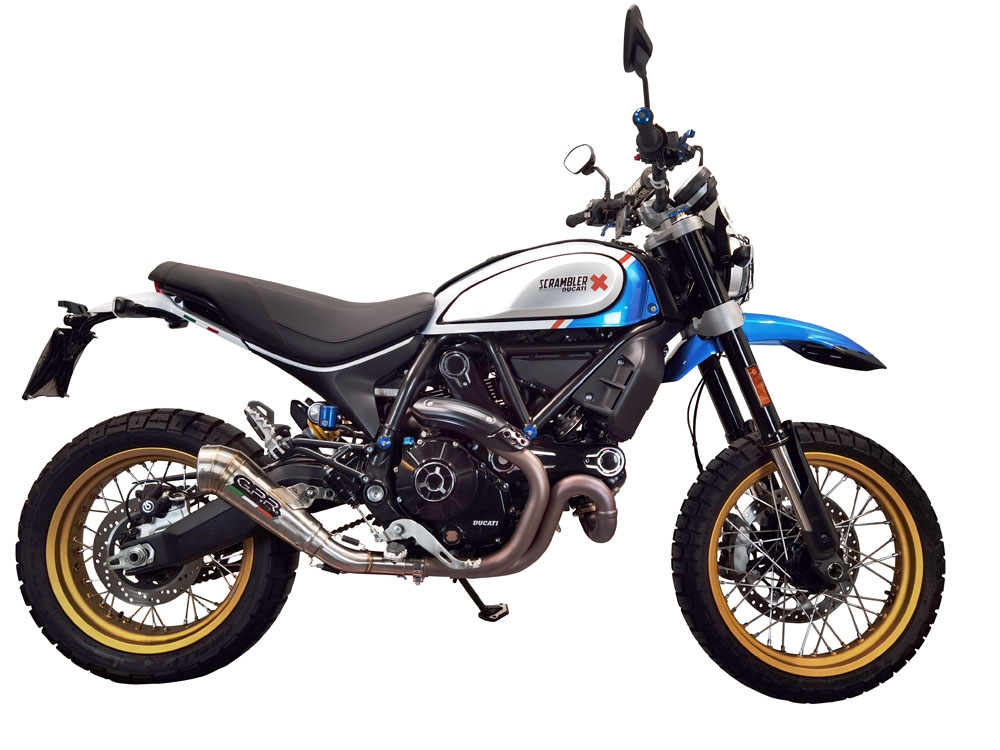 GPR pot echappement compatible avec  Ducati Scrambler 800 Desert Sled -DS Fasthouse 2021-2024, Powercone Evo, Échappement légal, homologué,silencieux avec catalyseur, db killer amovible et tuyau de liaison spécifique 