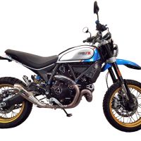 GPR pot echappement compatible avec  Ducati Scrambler 800 Desert Sled -DS Fasthouse 2021-2024, Powercone Evo, Échappement légal, homologué,silencieux avec catalyseur, db killer amovible et tuyau de liaison spécifique 