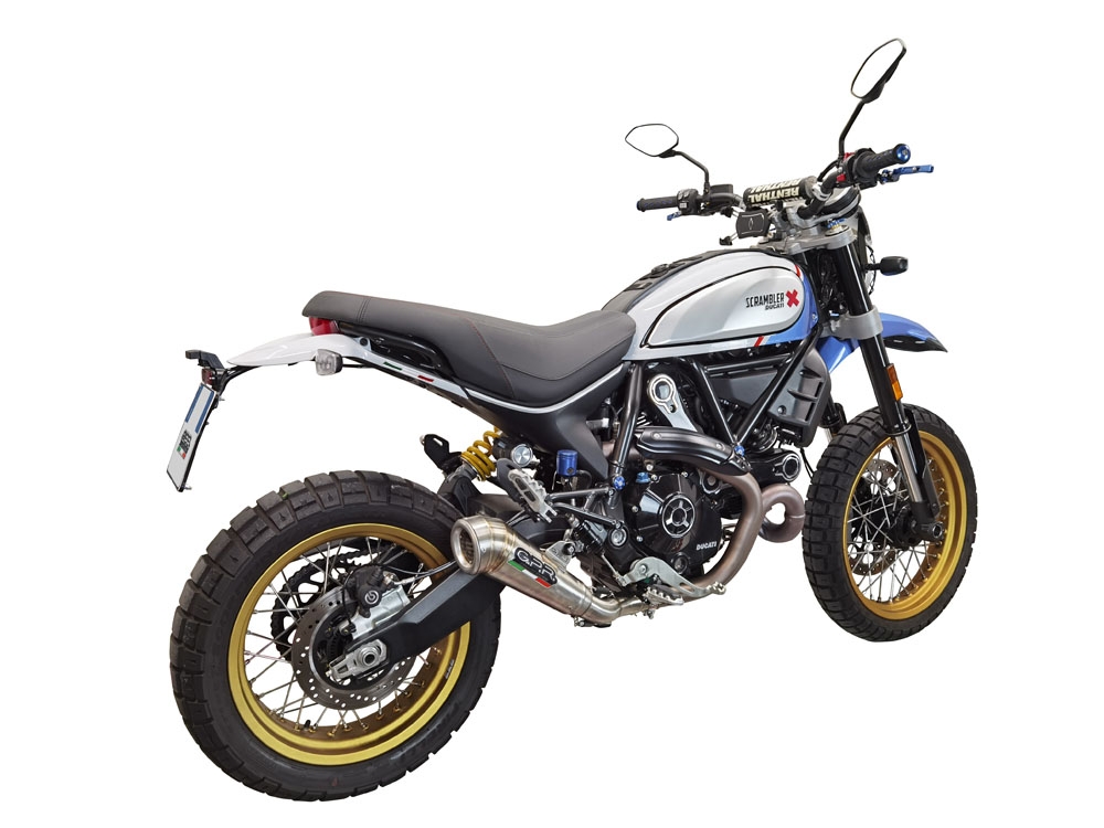 GPR pot echappement compatible avec  Ducati Scrambler 800 Desert Sled -DS Fasthouse 2021-2024, Powercone Evo, Échappement légal, homologué,silencieux avec catalyseur, db killer amovible et tuyau de liaison spécifique 