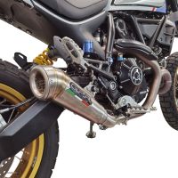 GPR pot echappement compatible avec  Ducati Scrambler 800 Desert Sled -DS Fasthouse 2021-2024, Powercone Evo, Échappement légal, homologué,silencieux avec catalyseur, db killer amovible et tuyau de liaison spécifique 