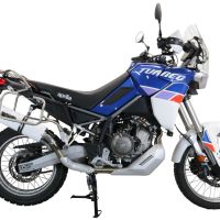 GPR pot echappement compatible avec  Aprilia Tuareg 660 2021-2024, Albus Evo4, Échappement légal, homologué,silencieux avec db killer amovible et tuyau de liaison spécifique 