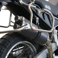 GPR pot echappement compatible avec  Aprilia Tuareg 660 2021-2024, Dual Poppy, Échappement légal, homologué,silencieux avec db killer amovible et tuyau de liaison spécifique 