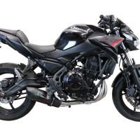 GPR pot echappement compatible avec  Kawasaki Z 650 2017-2020, Furore Evo4 Nero, Homologué et légal, système d'échappement complet avec catalyseur et db killer amovible 