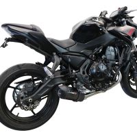 GPR pot echappement compatible avec  Kawasaki Z 650 2017-2020, Furore Evo4 Nero, Homologué et légal, système d'échappement complet avec catalyseur et db killer amovible 