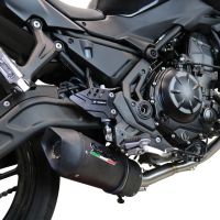 GPR pot echappement compatible avec  Kawasaki Z 650 2017-2020, Furore Evo4 Nero, Homologué et légal, système d'échappement complet avec catalyseur et db killer amovible 