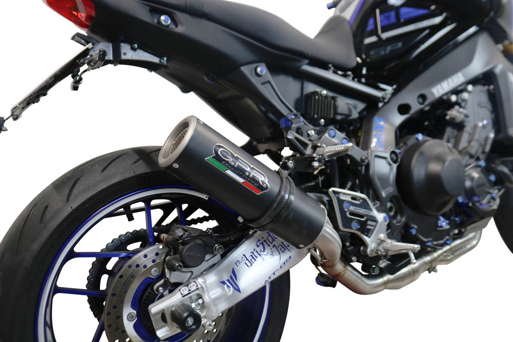 GPR pot echappement compatible avec  Yamaha Mt-09 2021-2023, M3 Black Titanium, Homologué et légal, système d'échappement complet avec catalyseur et db killer amovible 