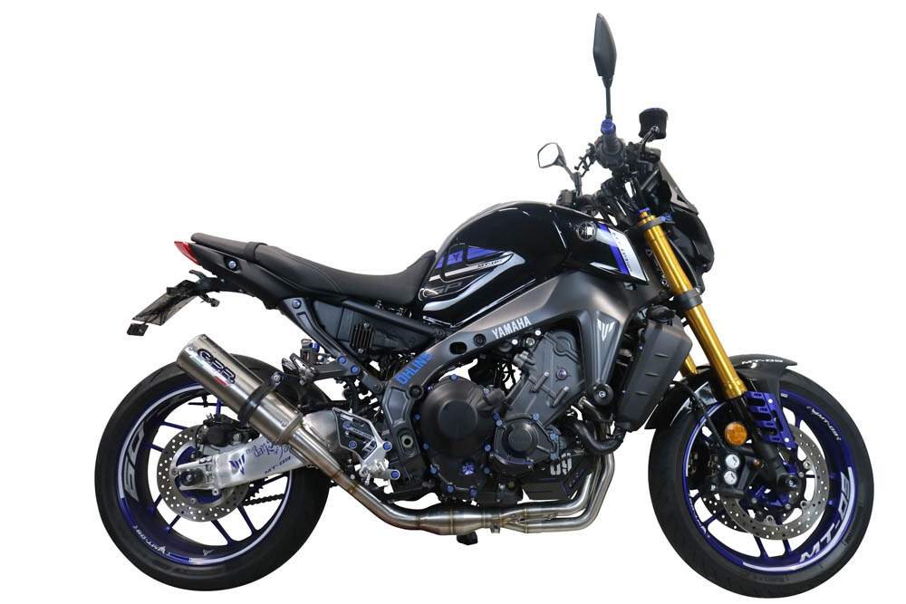 GPR pot echappement compatible avec  Yamaha Mt-09 2021-2023, M3 Inox , Homologué et légal, système d'échappement complet avec catalyseur et db killer amovible 