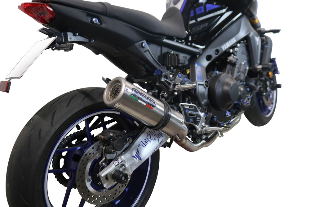 GPR pot echappement compatible avec  Yamaha Mt-09 2021-2023, M3 Inox , Homologué et légal, système d'échappement complet avec catalyseur et db killer amovible 