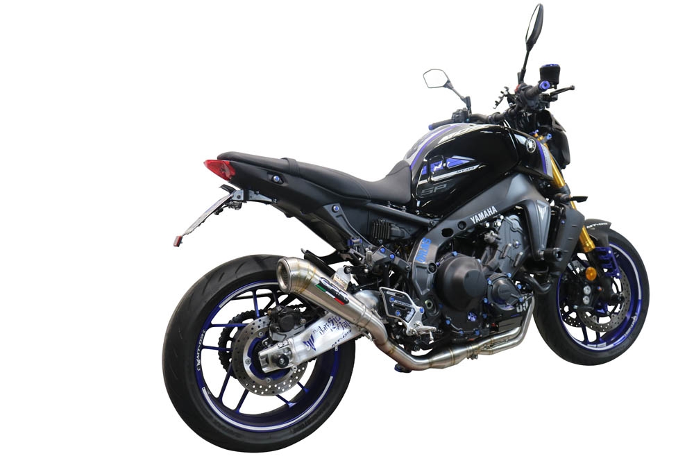 GPR pot echappement compatible avec  Yamaha Mt-09 2021-2023, Powercone Evo, Homologué et légal, système d'échappement complet avec catalyseur et db killer amovible 