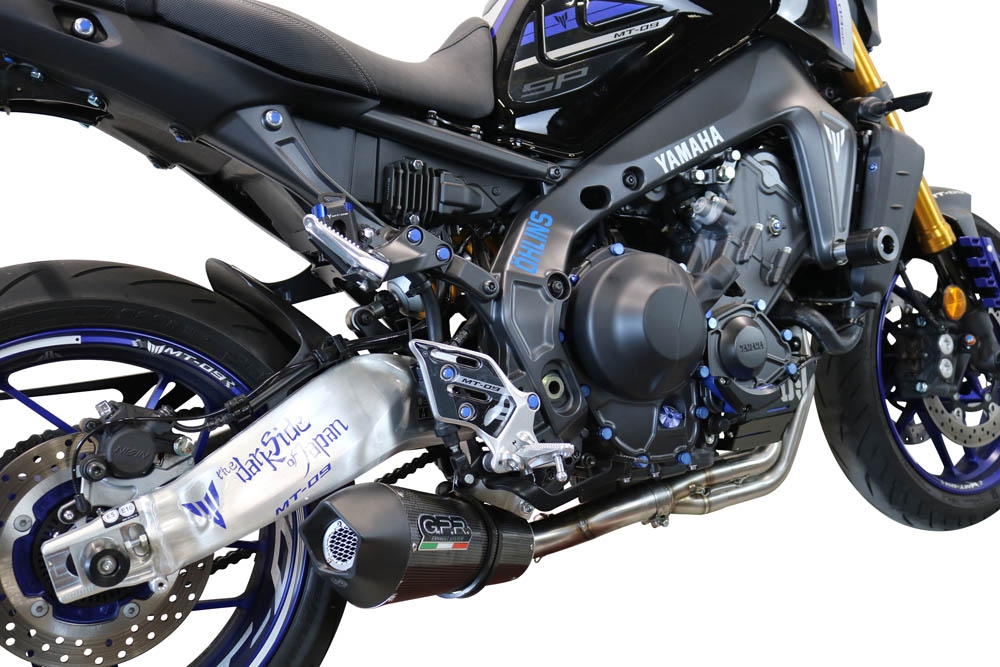 GPR pot echappement compatible avec  Yamaha Mt-09 2021-2024, Gpe Ann. Poppy, Pot échappement complet, non légal pour les pays de l'UE, avec db killer amovible 