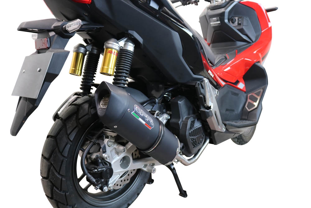 GPR pot echappement compatible avec  Honda X-Adv 150 2020-2023, Furore Nero, Pot d'échappement complet racing, compris de collecteur et db killer amovible, sans homologation 