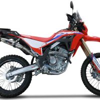 GPR pot echappement compatible avec  Honda Crf 300 L - Rally 2021-2024, Deeptone Inox, Pot echappement racing,silencieux avec db killer et des tuyaux de liaison sans homologation 