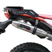 GPR pot echappement compatible avec  Honda Crf 300 L - Rally 2021-2024, Deeptone Inox, Pot echappement racing,silencieux avec db killer et des tuyaux de liaison sans homologation 