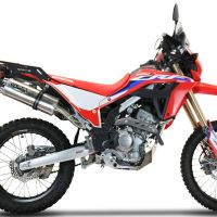 GPR pot echappement compatible avec  Honda Crf 300 L - Rally 2021-2024, Dual Inox, Pot Échappement slip-on homologué, légal, avec db killer amovible, tuyau de liaison et catalyseur 