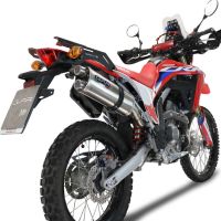 GPR pot echappement compatible avec  Honda Crf 300 L - Rally 2021-2024, Dual Inox, Pot Échappement slip-on homologué, légal, avec db killer amovible, tuyau de liaison et catalyseur 