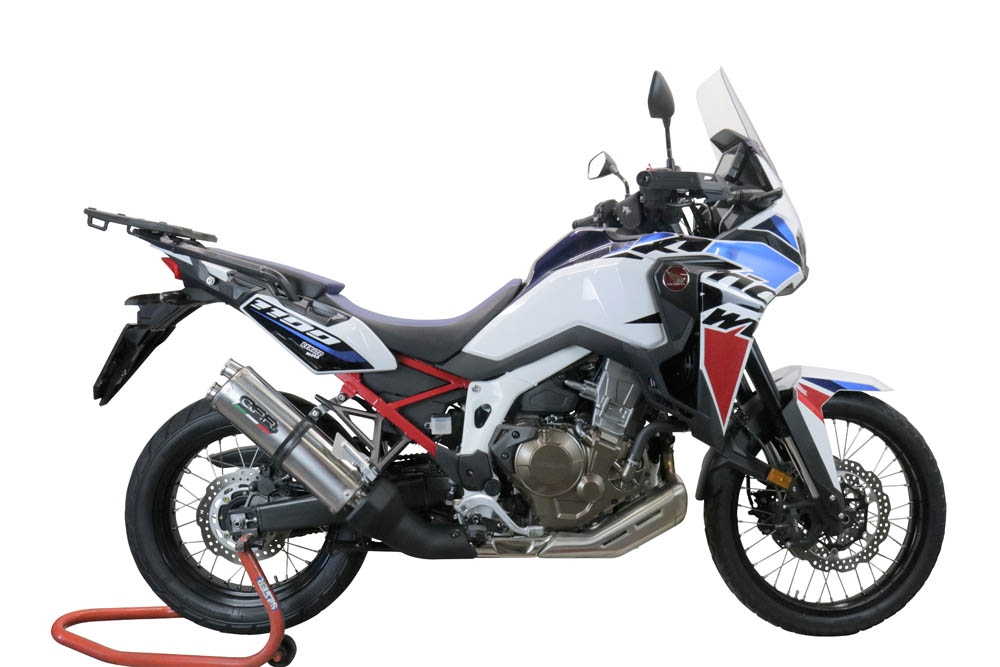 GPR pot echappement compatible avec  Honda Crf 1000 L Africa Twin 2018-2020, Dual Inox, Échappement légal, homologué,silencieux avec db killer amovible et tuyau de liaison spécifique 