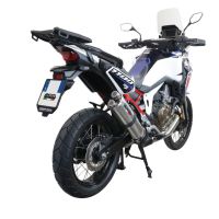 GPR pot echappement compatible avec  Honda Crf 1000 L Africa Twin 2018-2020, Dual Inox, Échappement légal, homologué,silencieux avec db killer amovible et tuyau de liaison spécifique 