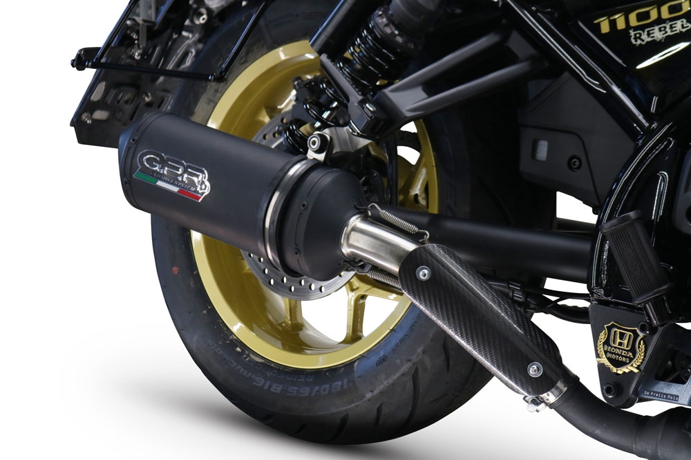 GPR pot echappement compatible avec  Honda Cmx 1100 Rebel 2021-2024, Ghisa , Échappement légal, homologué,silencieux avec db killer amovible et tuyau de liaison spécifique 