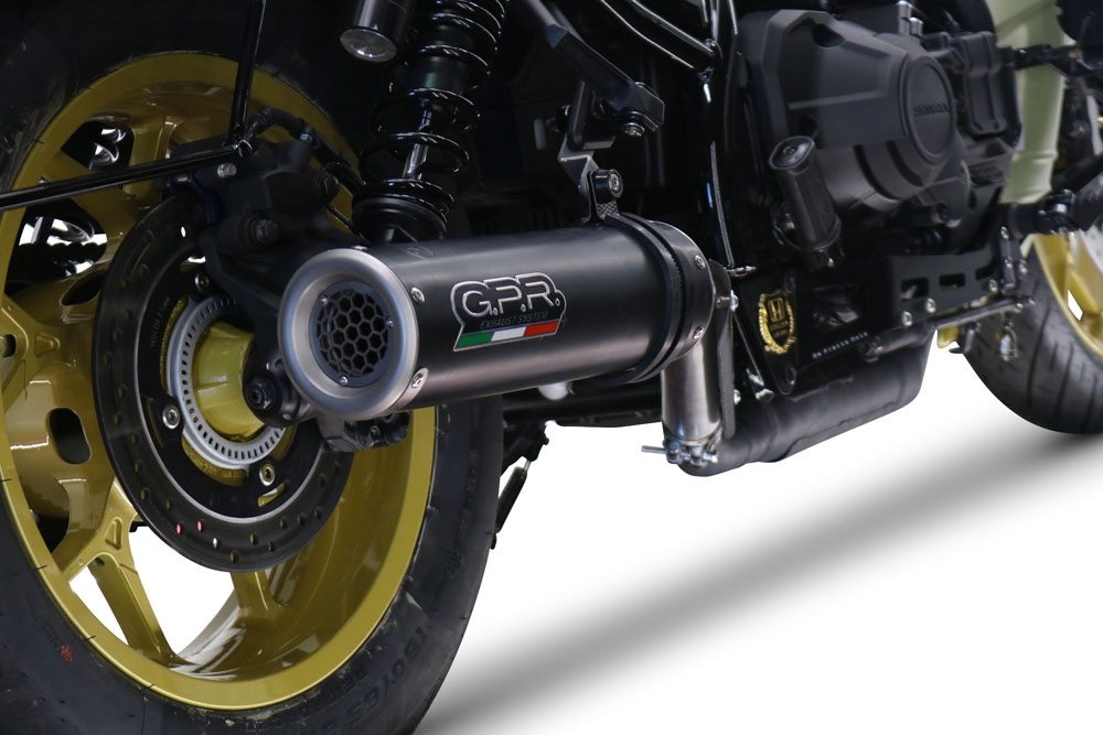 GPR pot echappement compatible avec  Honda Cmx 1100 Rebel 2021-2024, M3 Black Titanium, Échappement légal, homologué,silencieux avec db killer amovible et tuyau de liaison spécifique 