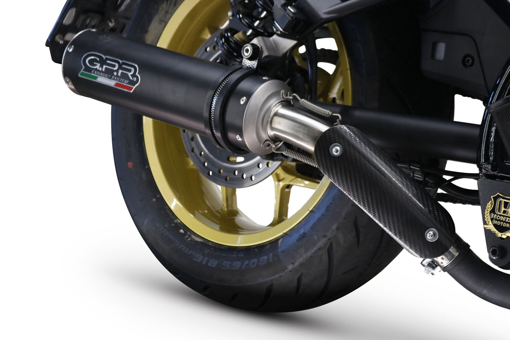 GPR pot echappement compatible avec  Honda Cmx 1100 Rebel 2021-2024, M3 Black Titanium, Échappement légal, homologué,silencieux avec db killer amovible et tuyau de liaison spécifique 