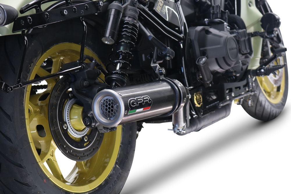 GPR pot echappement compatible avec  Honda Cmx 1100 Rebel 2021-2024, M3 Poppy , Échappement légal, homologué,silencieux avec db killer amovible et tuyau de liaison spécifique 