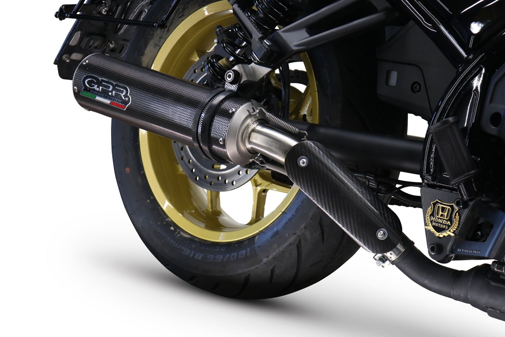 GPR pot echappement compatible avec  Honda Cmx 1100 Rebel 2021-2024, M3 Poppy , Échappement légal, homologué,silencieux avec db killer amovible et tuyau de liaison spécifique 