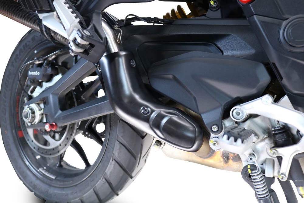 GPR pot echappement compatible avec  Ducati Multistrada V4 Grand Tour 2024-2025, Dual Inox, Échappement légal, homologué,silencieux avec db killer amovible et tuyau de liaison spécifique 