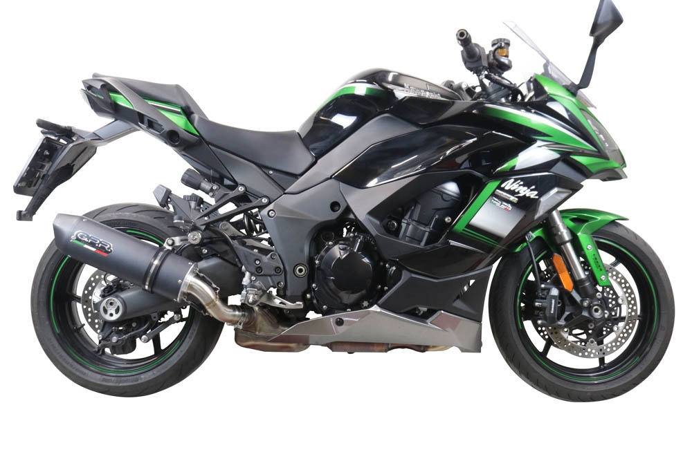 GPR pot echappement compatible avec  Kawasaki Ninja 1000 Sx 2021-2024, Furore Evo4 Nero, Échappement légal, homologué,silencieux avec db killer amovible et tuyau de liaison spécifique 