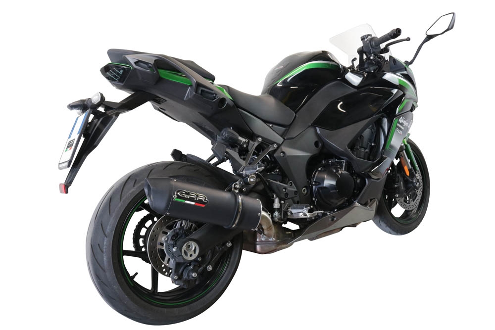 GPR pot echappement compatible avec  Kawasaki Ninja 1000 Sx 2021-2024, Furore Evo4 Nero, Échappement légal, homologué,silencieux avec db killer amovible et tuyau de liaison spécifique 