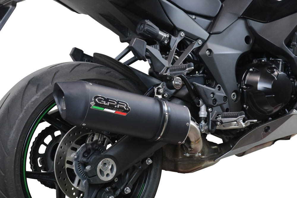 GPR pot echappement compatible avec  Kawasaki Ninja 1000 Sx 2021-2024, Furore Evo4 Nero, Échappement légal, homologué,silencieux avec db killer amovible et tuyau de liaison spécifique 