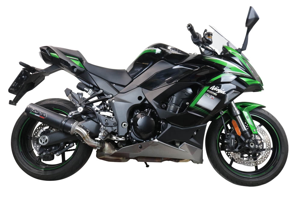 GPR pot echappement compatible avec  Kawasaki Ninja 1000 Sx 2021-2024, M3 Black Titanium, Échappement légal, homologué,silencieux avec db killer amovible et tuyau de liaison spécifique 