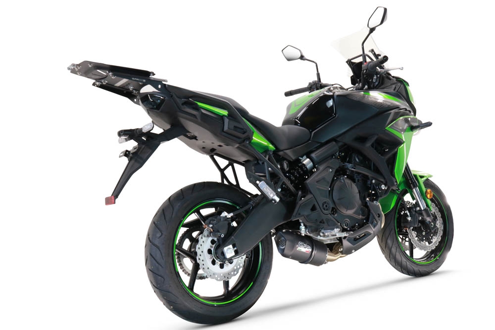 GPR pot echappement compatible avec  Kawasaki Versys 650 2023-2024, Furore Nero, Silencieux homologué pour bruit, échappement complet avec catalyseur et db killer 