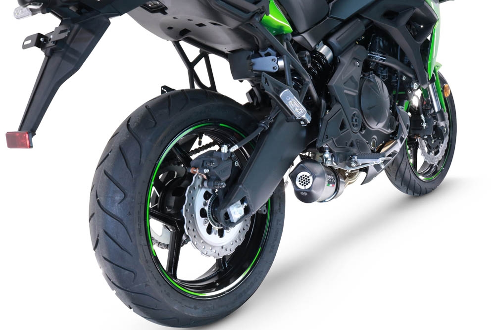 GPR pot echappement compatible avec  Kawasaki Versys 650 2023-2024, GP Evo4 Poppy, Silencieux homologué pour bruit, échappement complet avec catalyseur et db killer 