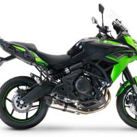 GPR pot echappement compatible avec  Kawasaki Versys 650 2015-2016, Gpe Ann. titanium, Homologué et légal, système d'échappement complet avec catalyseur et db killer amovible 